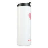 Custom branded roze minimalistische Valentijn Thermosbeker (Gedraaid links)