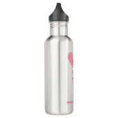 Custom branded roze minimalistische Valentijn Waterfles (Links)