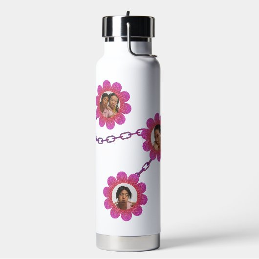 Custom Branded Roze Witte Persoonlijke Waterfles (Links)