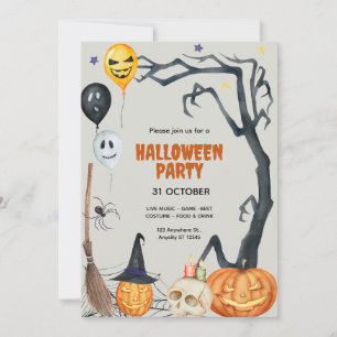 Custom Branded Schattigee pompoen Halloween Party Kaart