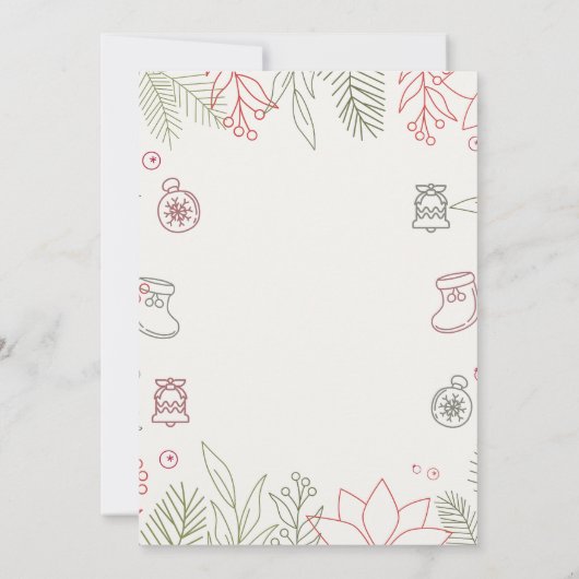 Custom Branded Wit Eenvoudig Kerstfeest Kaart (Achterkant)