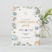 Custom Branded Wit en Blauw Classy Christmas Kaart (Staand voorkant)