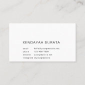 Custom Branded Wit en Zwart Minimalistische luxe Visitekaartje (Achterkant)