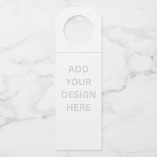 Custom Branded Witte Standaard Matte Flessenhanger (Voorkant)