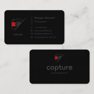 Custom Branded Zwart Eenvoudige Schone Fotografie Visitekaartje