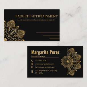 Custom Branded Zwart & Goud Elegante Naam Visitekaartje