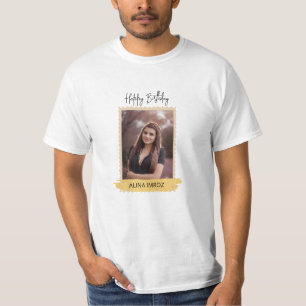 Custom Branded Zwart Goud Luxe Gelukkige Verjaarda T-shirt