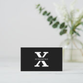 Custom Branded zwart-wit minimalistische luxe Visitekaartje (Staand voorkant)