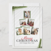 Custom BrandedWhite Moderne Kerstmis Fotocollage Kaart (Voorkant)
