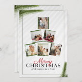 Custom BrandedWhite Moderne Kerstmis Fotocollage Kaart (Voorkant / Achterkant)