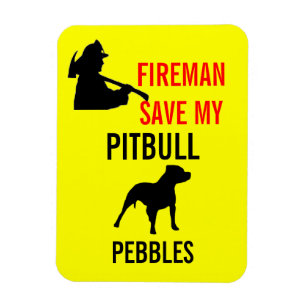 Custom Brandweerman Save My Pitbull Dog Fire Safet Magneet