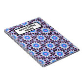 Custom breien notitieboek - blauw en paarse ontwer (Rechterzijde)