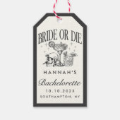 Custom Bride or Die Bachelorette Cocktail Party Cadeaulabel (Voorkant)