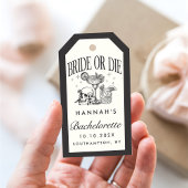 Custom Bride or Die Bachelorette Cocktail Party Cadeaulabel