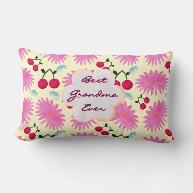 Custom Bright Pink Floral Cherry Pattern  Kussen (Voorkant)