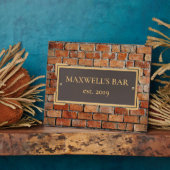 Custom Bronze on Brick Memorial Plaque Fotoplaat (Zijkant)