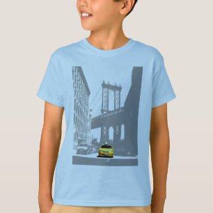 Custom Brooklyn Bridge Yellow Taxi New York Boys T-shirt