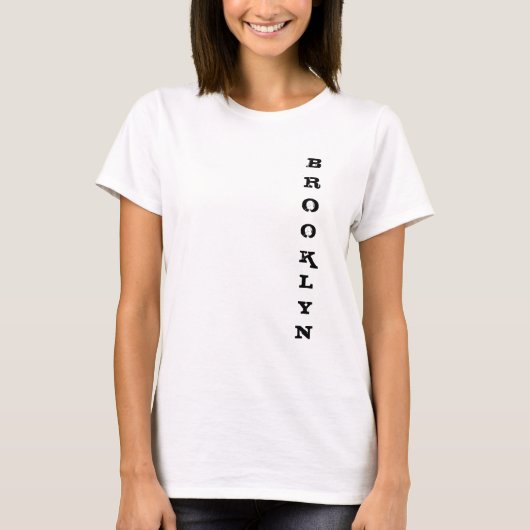 Custom Brooklyn New York City Nyc Sjabloon Basic T-shirt (Voorkant)