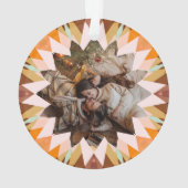 Custom Brown Orange Christmas Star Photo Gift Tree (dos)