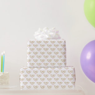 Custom bruid en bruidegom bruiloft pastel roze har cadeaupapier