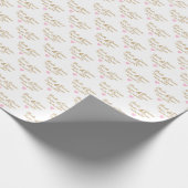 Custom bruid en bruidegom bruiloft pastel roze har cadeaupapier (Hoek)