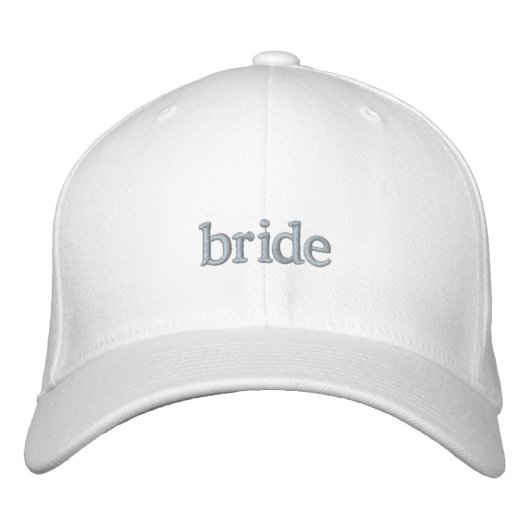 Custom bruid trucker hoed crème wit geborduurde pet (Voorkant)