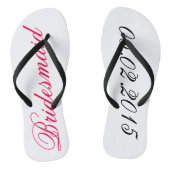 Custom Bruidsmeisje voeg uw eigen huwelijksdatum c Teenslippers (Voetbed)