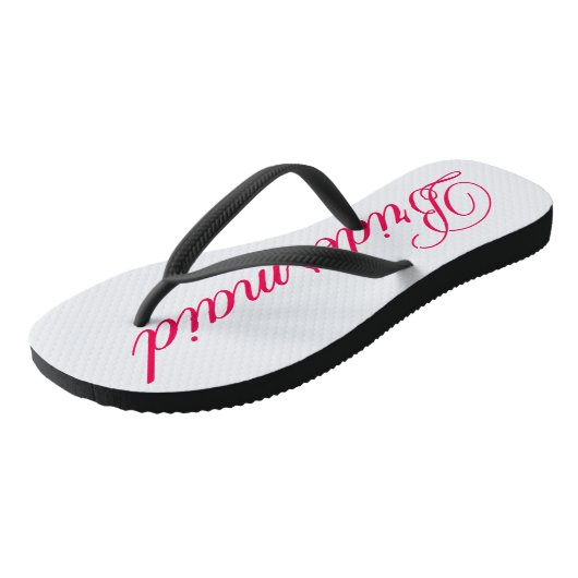 Custom Bruidsmeisje voeg uw eigen huwelijksdatum c Teenslippers (Schuin)