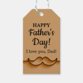 CUSTOM Bruin Elegant Mustache Vaderdag Cadeaulabel (Voorkant)