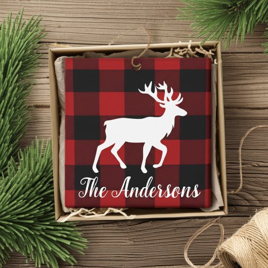 Custom Buffalo Plaid Deer Gift Wrap Tissue Paper Tissuepapier