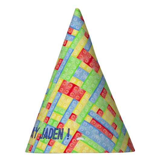 Custom Building Block Birthday Party Hat Feesthoedjes (Rechts)
