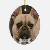Custom Bulldog hond foto Keramisch Ornament (Rechts)