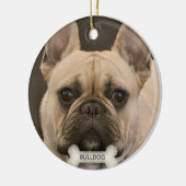Custom Bulldog hond foto Keramisch Ornament (Links)