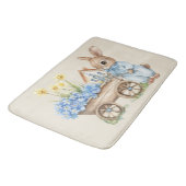 Custom Bunny met blauwe bloemen Badmat (Gekanteld)
