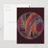 Custom Burgundy Striped Art Postcard Briefkaart (Voorkant / Achterkant)