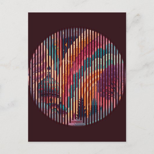 Custom Burgundy Striped Art Postcard Briefkaart (Voorkant)