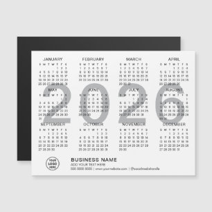 Custom Business 2026 Witte Magnetische Kalender