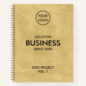 Custom Business Ajouter Logo Gold Carnet texturé (Devant)