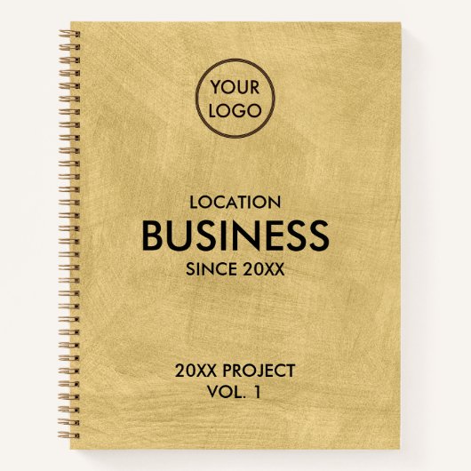 Custom Business Ajouter Logo Gold Carnet texturé (Devant)
