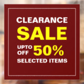 Custom Business Clearance Sale Window Cling Raamsticker (Vel 2)