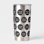 Custom Business Company Logo Pattern Zwart Geïsoleerde Drinkbeker (Links)