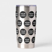 Custom Business Company Logo Pattern Zwart Geïsoleerde Drinkbeker (Voorkant)