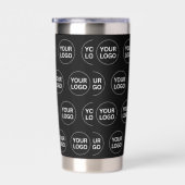 Custom Business Company Logo Pattern Zwart Geïsoleerde Drinkbeker (Rechts)