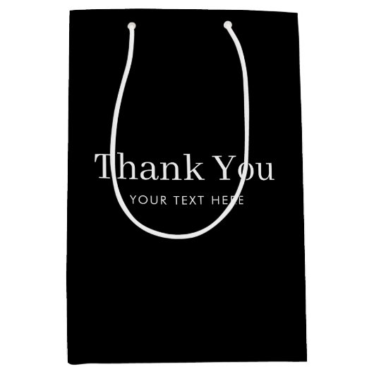 Custom Business Company Promotion Bedankt Black Medium Cadeauzakje (Voorkant)