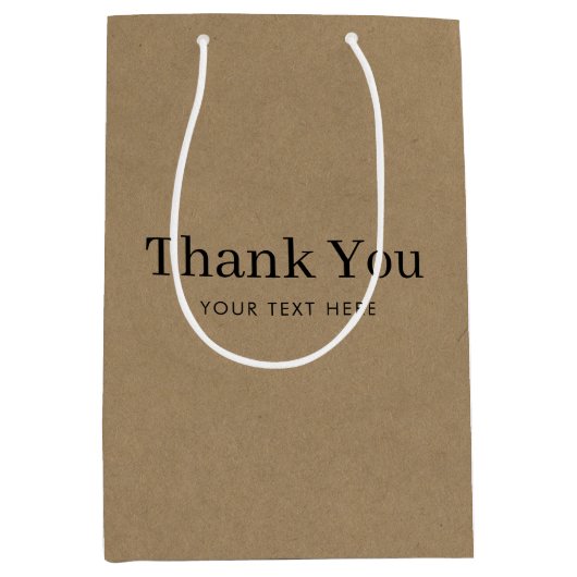 Custom Business Company Promotion Bedankt Kraft Medium Cadeauzakje (Voorkant)