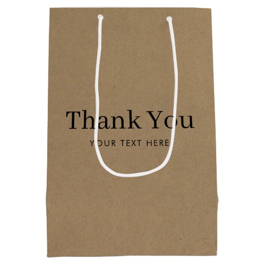 Custom Business Company Promotion Bedankt Kraft Medium Cadeauzakje (Achterkant)