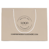 Custom Business Company website Your Logo Beige Groot Cadeauzakje (Voorkant)