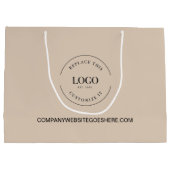Custom Business Company website Your Logo Beige Groot Cadeauzakje (Achterkant)