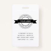 Custom Business Employee Kaart minimalistisch & mo Badge (Achterkant)
