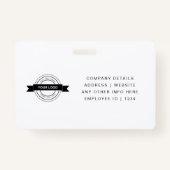 Custom Business Employee Kaart minimalistisch & mo Badge (Achterkant)
